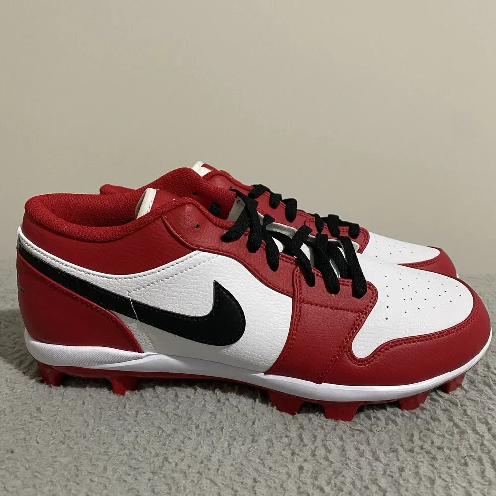 Nike Air Jordan 1 Retro MCS Low Chicago Baseball Cleats Mens 12.5 Red CJ8524-611